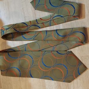 Mister G Green Circle Print Tie Vintage